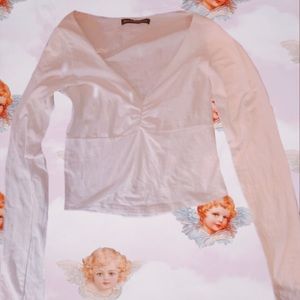 Brandy Melville white long sleeve Charlize top